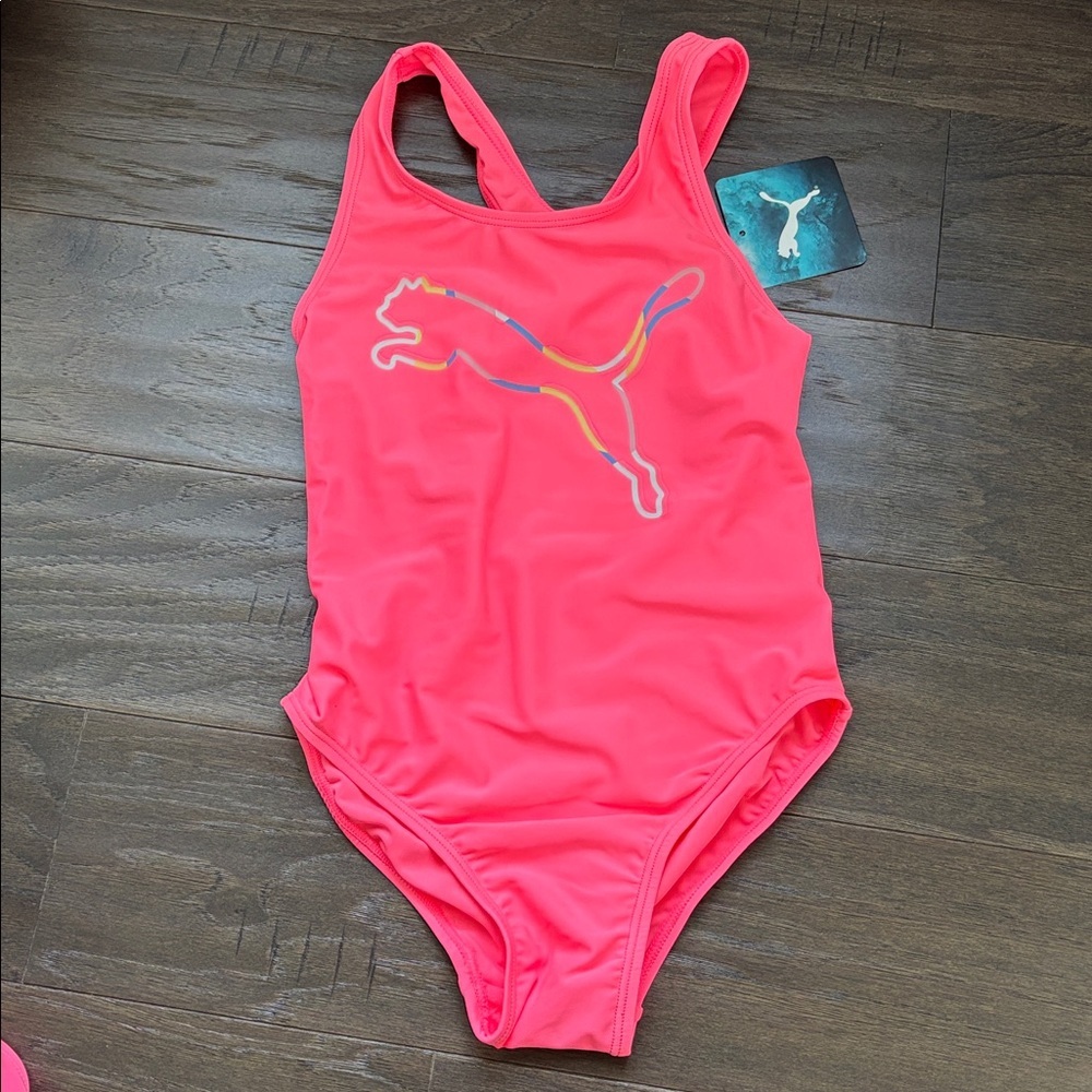 Puma Circle Cutout Racerback one piece,Puma logo, luminous peach